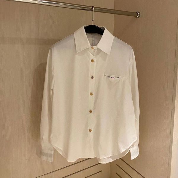 luxury design simple white oxford embroidered cuff letter men's and women's casual shirt
luxury design simple white oxford embroidered cuff letter men's and women's casual shirt