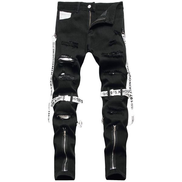 men's jeans kimsere fashion hi street destroyed hip hop pants streetwear ripped rock denim trousers with holes straight fit, Blue
men's jeans kimsere fashion hi street destroyed hip hop pants streetwear ripped rock denim trousers with holes straight fit, Blue
