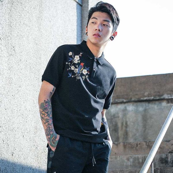 Men's Polos Chinese Print Men Shirt Summer Short Sleeve Trend Male Embroidery Plum Ropa Hombre Lapel Loose 5D97 PXPU, White;black
Men's Polos Chinese Print Men Shirt Summer Short Sleeve Trend Male Embroidery Plum Ropa Hombre Lapel Loose 5D97 PXPU, White;black