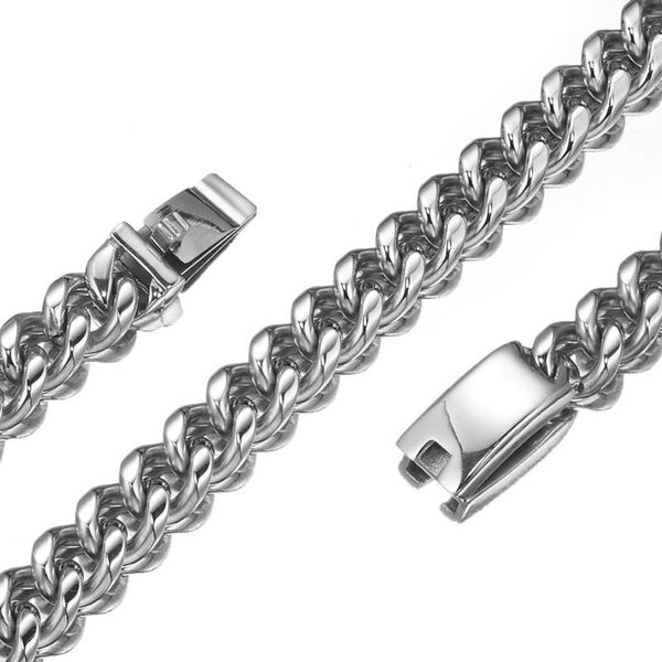high polished 316l stainless steel silver color round cuban curb chain mens womens bracelet bangle trendy jewelry 13mm wide chains
high polished 316l stainless steel silver color round cuban curb chain mens womens bracelet bangle trendy jewelry 13mm wide chains