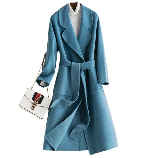women's wool & blends autumn winter coat women jacket elegant solid belt double-sided female high-quality woolen outerwear g541, Black
women's wool & blends autumn winter coat women jacket elegant solid belt double-sided female high-quality woolen outerwear g541, Black