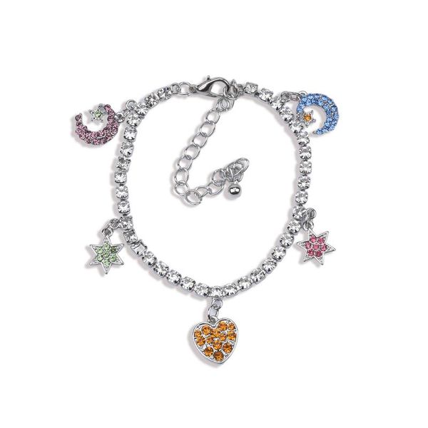 charm bracelets luxury crystal heart shape star moon beads pendants for women cz rhinestone chains bohemian jewelry, Golden;silver
charm bracelets luxury crystal heart shape star moon beads pendants for women cz rhinestone chains bohemian jewelry, Golden;silver