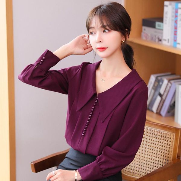 women's blouses & shirts 2021 fall french style long sleeve turndown collar blouse women fashion office lady elegant shirt female chic, White
women's blouses & shirts 2021 fall french style long sleeve turndown collar blouse women fashion office lady elegant shirt female chic, White