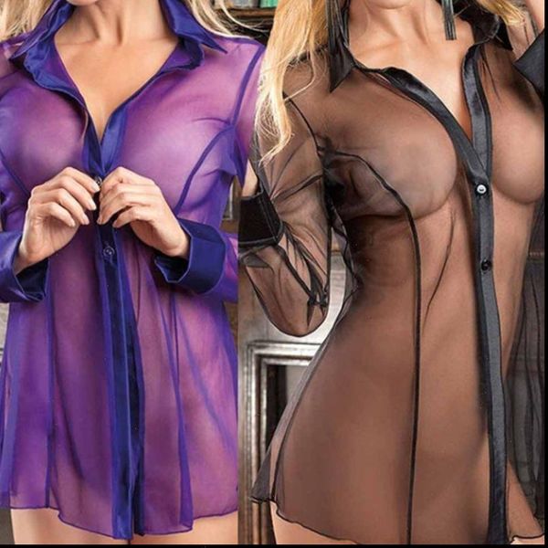 button lingerie dress transparent clubwear women sleepwear stripper long sleeve blouse, Black;red
button lingerie dress transparent clubwear women sleepwear stripper long sleeve blouse, Black;red