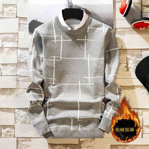 sweater knit autumn and winter men's plush thickened fake two shirt collar pullover bottomed wear 47, White;black
sweater knit autumn and winter men's plush thickened fake two shirt collar pullover bottomed wear 47, White;black