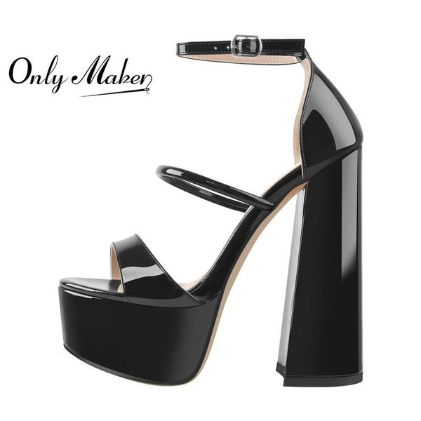 dress shoes onlymaker 2021 summer women's sandals patent leather black platform ankle strap chunky high heels causal large big size fas
dress shoes onlymaker 2021 summer women's sandals patent leather black platform ankle strap chunky high heels causal large big size fas