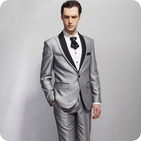 men's suits & blazers classic silver grey men for wedding black peaked lapel slim fit groom tuxedo man 2 piece ternos costume, White;black
men's suits & blazers classic silver grey men for wedding black peaked lapel slim fit groom tuxedo man 2 piece ternos costume, White;black