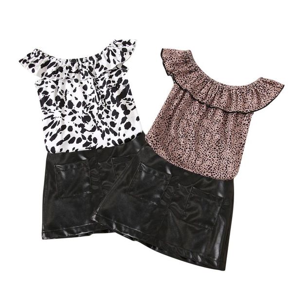 clothing sets 2pcs toddler girls summer outfits, off shoulder leopard print bodysuit + leather skirt set, White
clothing sets 2pcs toddler girls summer outfits, off shoulder leopard print bodysuit + leather skirt set, White