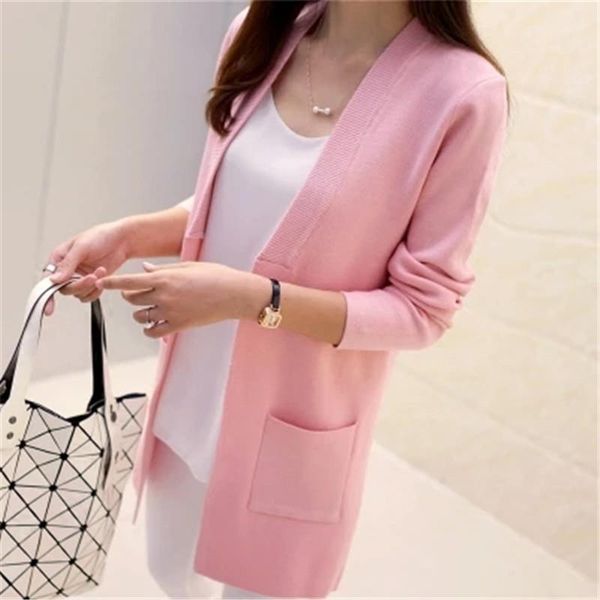 spring autumn long cardigan korean womens sweaters slim pocket loose knit outwear coat zz231, White;black
spring autumn long cardigan korean womens sweaters slim pocket loose knit outwear coat zz231, White;black