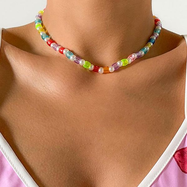 chokers tauam fashion korean colorful transparent beads choker necklace for women girl friend jewelry 2021, Golden;silver
chokers tauam fashion korean colorful transparent beads choker necklace for women girl friend jewelry 2021, Golden;silver