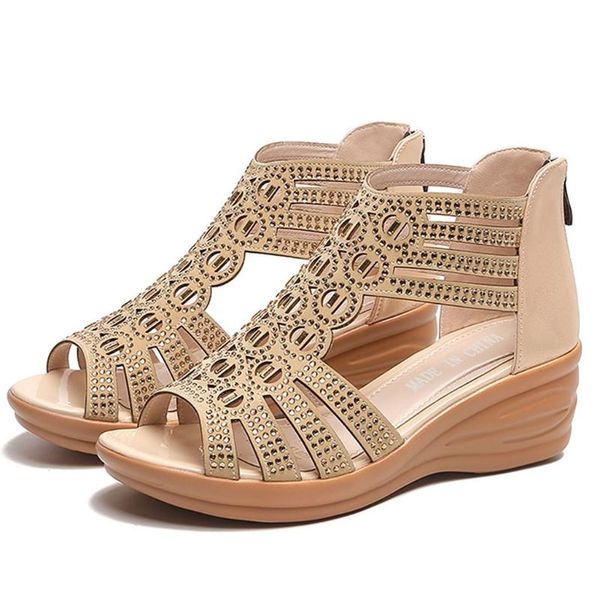 women's sandals fish mouth hollow back zipper casual shoes summer women 2021 wedge heel, Black
women's sandals fish mouth hollow back zipper casual shoes summer women 2021 wedge heel, Black