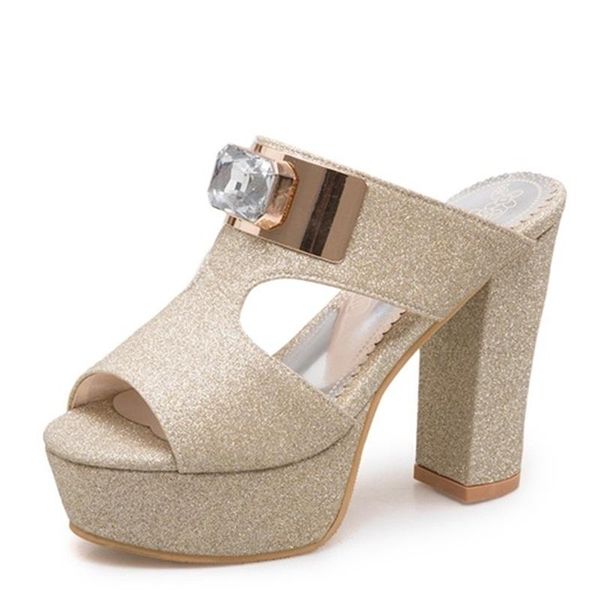 women fashion slippers thick heel open toe summer shoes ladies big crystal platform 12 cm high heels party solides, Black
women fashion slippers thick heel open toe summer shoes ladies big crystal platform 12 cm high heels party solides, Black