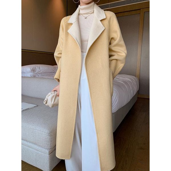 women's wool & blends autumn 100% coat women long elegant loose korean coats female jacket fall clothes with belt winter outerwear wpy4, Black
women's wool & blends autumn 100% coat women long elegant loose korean coats female jacket fall clothes with belt winter outerwear wpy4, Black