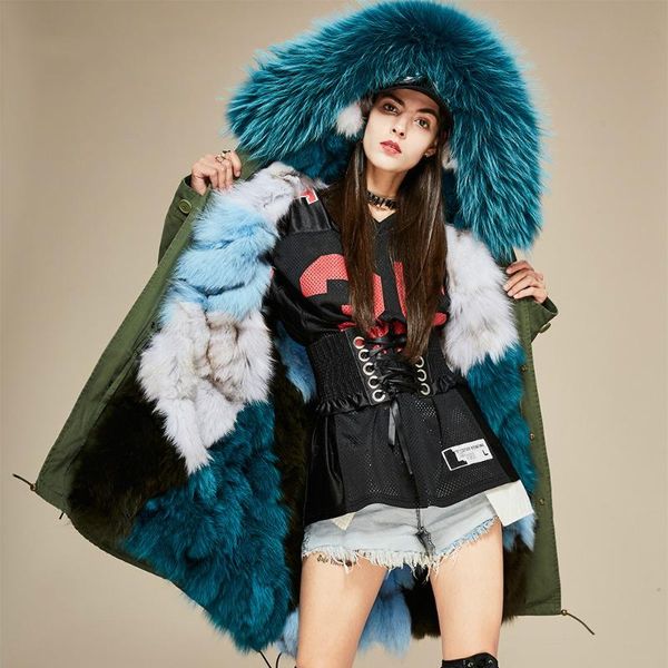 women's fur & faux natural lining winter jacket long hooded parkas coat women wool liner with real raccoon collar, Black
women's fur & faux natural lining winter jacket long hooded parkas coat women wool liner with real raccoon collar, Black