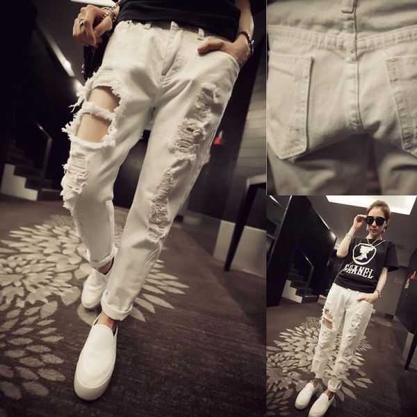 women's jeans woman high waist loose ankle-length pants korean style streetwear solid hole female cotton denim harem 2021 fashion, Blue
women's jeans woman high waist loose ankle-length pants korean style streetwear solid hole female cotton denim harem 2021 fashion, Blue