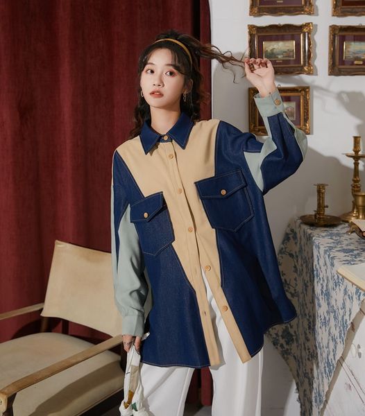 dress French denim seam 2021 design feel mid-niche length female spring lapel casual sleeve shirt long womens loose, Black;gray
dress French denim seam 2021 design feel mid-niche length female spring lapel casual sleeve shirt long womens loose, Black;gray