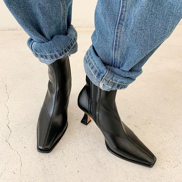 boots autumn winter fashion genuine leather women ankle back zipper high heels party night club shoes woman short, Black
boots autumn winter fashion genuine leather women ankle back zipper high heels party night club shoes woman short, Black