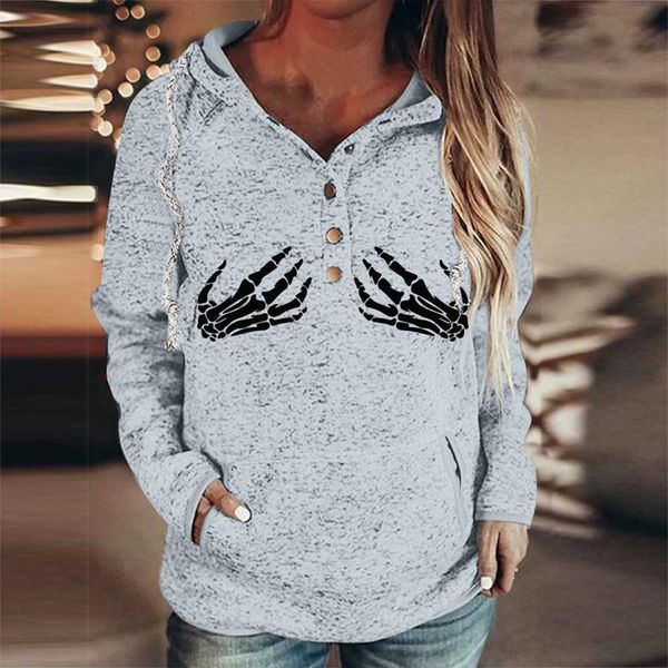 women's hoodies & sweatshirts fashsiualy pocket horror female coat winter halloween pullover skeleton with hand button down, Black
women's hoodies & sweatshirts fashsiualy pocket horror female coat winter halloween pullover skeleton with hand button down, Black