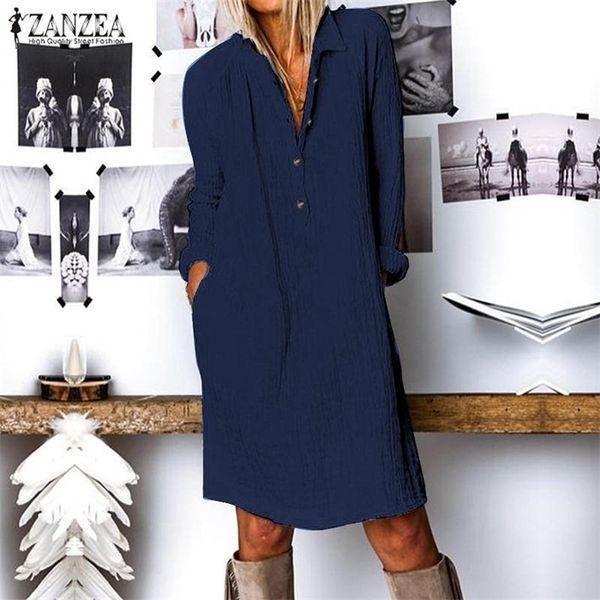 zanzea fashion autumn lapel neck long shirt dress women long sleeve buttons cotton linen sundress casual loose work ol vestido, Black;gray
zanzea fashion autumn lapel neck long shirt dress women long sleeve buttons cotton linen sundress casual loose work ol vestido, Black;gray