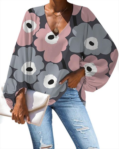fashion poppy flower printed womens shirt long sleeve chiffon ladies loose female, White
fashion poppy flower printed womens shirt long sleeve chiffon ladies loose female, White
