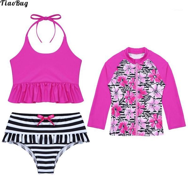 one-pieces tiaobug summer 3pcs kids girls swimwear floral print long sleeves front zipper closure with crop and briefs set bikini, Black
one-pieces tiaobug summer 3pcs kids girls swimwear floral print long sleeves front zipper closure with crop and briefs set bikini, Black