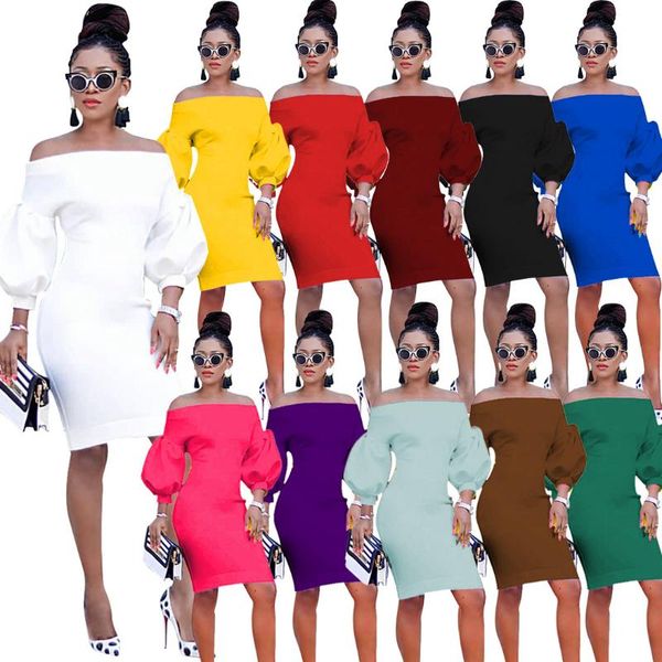 casual dresses ladies elegant solid puff lantern long sleeve evening off shoulder women bodycon dress wd019, Black;gray
casual dresses ladies elegant solid puff lantern long sleeve evening off shoulder women bodycon dress wd019, Black;gray