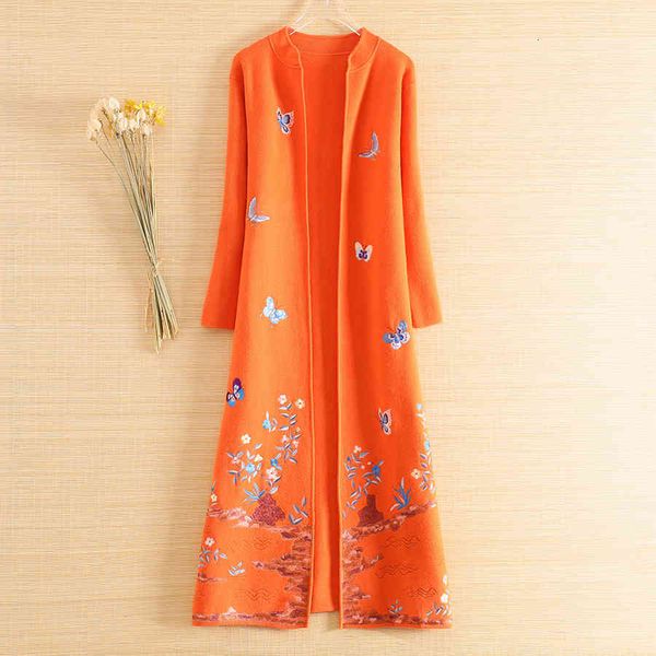 women's wool & blends leather high-end autumn winter knitted trench coats for women vintage embroidery butterfly outerwear female 49nu, Black
women's wool & blends leather high-end autumn winter knitted trench coats for women vintage embroidery butterfly outerwear female 49nu, Black