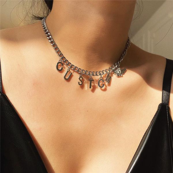 chokers women 2021 fashion letters penants custom choker statement necklace bijoux femme steampunk chain collares aesthetic necklaces, Golden;silver
chokers women 2021 fashion letters penants custom choker statement necklace bijoux femme steampunk chain collares aesthetic necklaces, Golden;silver