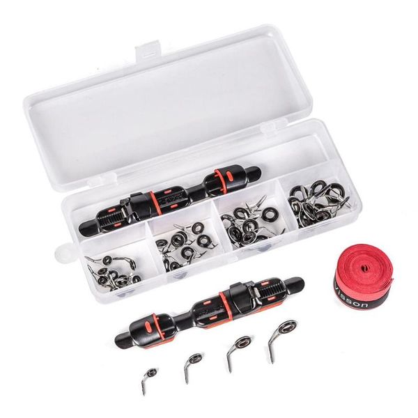 fishing lure tackle box rod kit 40pcs stainless steel guides 1 grip roll 2 holder accessories
fishing lure tackle box rod kit 40pcs stainless steel guides 1 grip roll 2 holder accessories