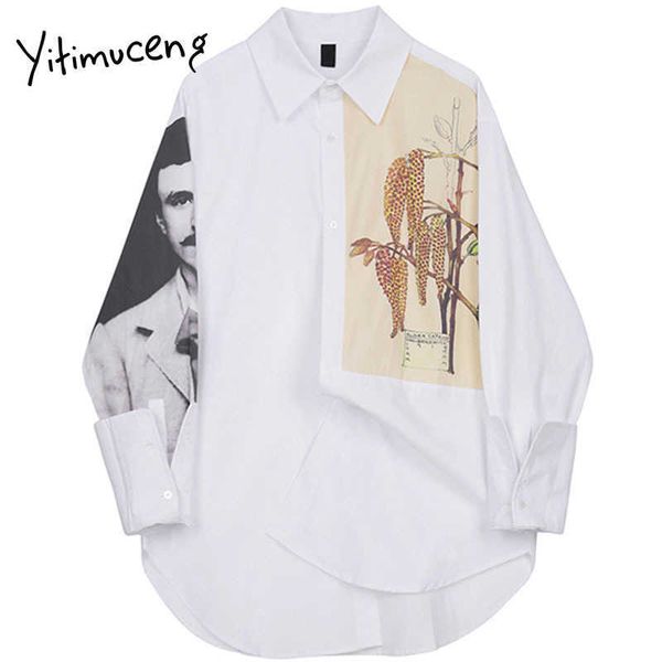 yitimuceng printing blouse women solid white shirts loose spring turn-down collar long sleeve office lady casual 210601
yitimuceng printing blouse women solid white shirts loose spring turn-down collar long sleeve office lady casual 210601