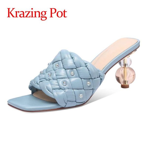 sandals krazing pot high heels cow leather strange style pearl basic solid street fashion young lady crystal heel slip on women l50, Black
sandals krazing pot high heels cow leather strange style pearl basic solid street fashion young lady crystal heel slip on women l50, Black