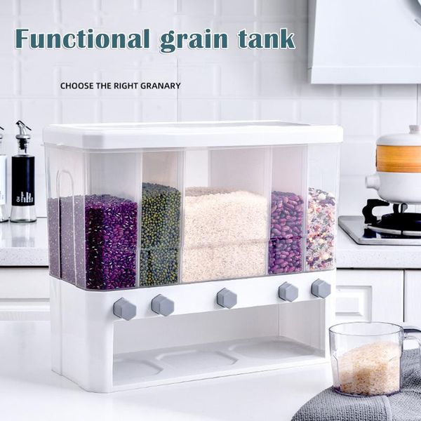 wall-mounted separate grain cereal can rice storage cylinder automatic plastic box for kitchen k9store bottles & jars
wall-mounted separate grain cereal can rice storage cylinder automatic plastic box for kitchen k9store bottles & jars