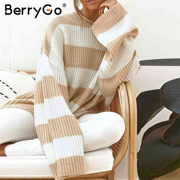 berrygo casual striped knitted sweater women o neck thick pullover female jumper loose soft streetwear wool winter 210513, White;black
berrygo casual striped knitted sweater women o neck thick pullover female jumper loose soft streetwear wool winter 210513, White;black