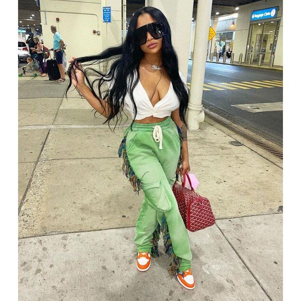 women's pants & capris streetwear women summer fall clothing fashion tassel elastic sweatpants fitness club outfits y2k wholesale items, Black;white
women's pants & capris streetwear women summer fall clothing fashion tassel elastic sweatpants fitness club outfits y2k wholesale items, Black;white