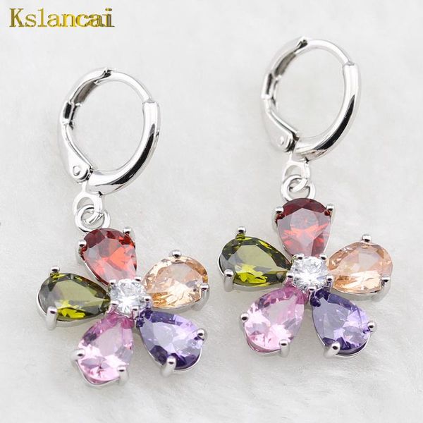 dangle & chandelier romantic 925 sterling sliver flower shape 5 colors cz cubic zirconia drop earrings engagement jewelry for women gift, Silver
dangle & chandelier romantic 925 sterling sliver flower shape 5 colors cz cubic zirconia drop earrings engagement jewelry for women gift, Silver