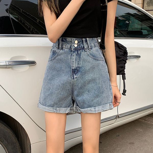 sml women's loose denim short high waist female casual summer ladies 2 buttons roll up shorts jeans for womens (f8070) 210423, White;black
sml women's loose denim short high waist female casual summer ladies 2 buttons roll up shorts jeans for womens (f8070) 210423, White;black