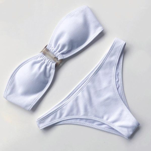 women's swimwear white swmwear women bandeau bikini solid swimsuit female halter swimming suit bathing brazillian beachwear 2021, White;black
women's swimwear white swmwear women bandeau bikini solid swimsuit female halter swimming suit bathing brazillian beachwear 2021, White;black