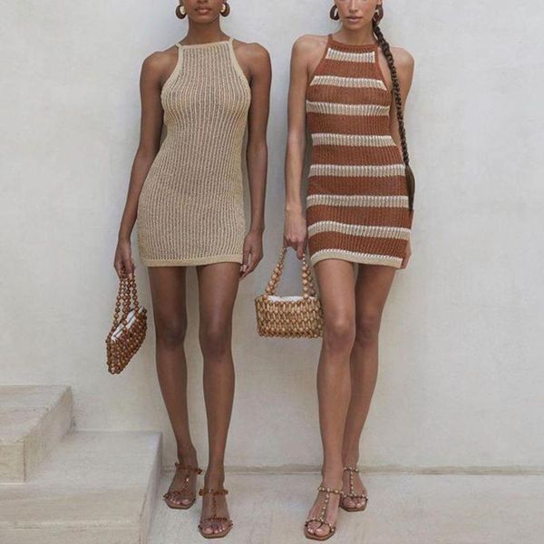 women's swimwear women bikini cover up dress solid color hollow out knit swimsuit sleeveless beach mini summer bathing suit, White;black
women's swimwear women bikini cover up dress solid color hollow out knit swimsuit sleeveless beach mini summer bathing suit, White;black
