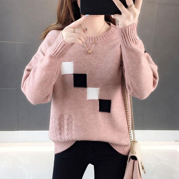 women's sweaters women pullover sweater 2021 arrival autumn and winter square pattern female korean style teenager knitted a13, White;black
women's sweaters women pullover sweater 2021 arrival autumn and winter square pattern female korean style teenager knitted a13, White;black