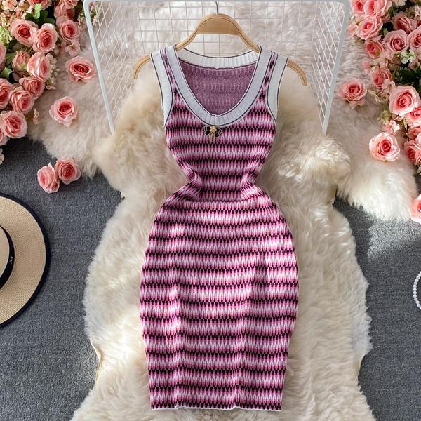 casual dresses striped knitted dress tank female slim bodycon sleeveless vacation stretchy wrap beach party club mini, Black;gray
casual dresses striped knitted dress tank female slim bodycon sleeveless vacation stretchy wrap beach party club mini, Black;gray