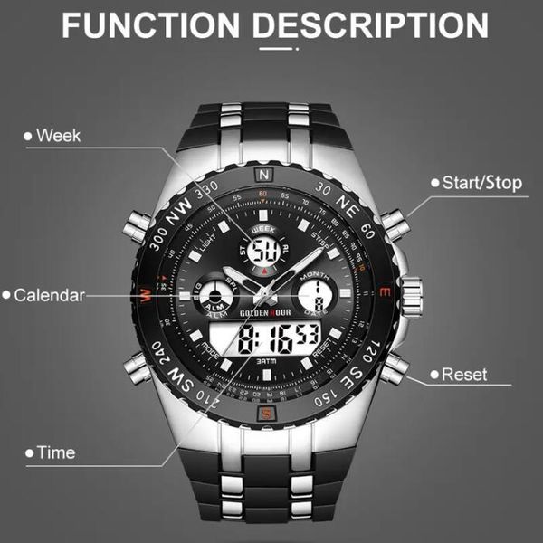 new seller goldenhour herren sportuhren analog digital dual display herrenmode outdoor militr schwarz gummi armbanduhr leuchtuhr, Slivery;brown
new seller goldenhour herren sportuhren analog digital dual display herrenmode outdoor militr schwarz gummi armbanduhr leuchtuhr, Slivery;brown
