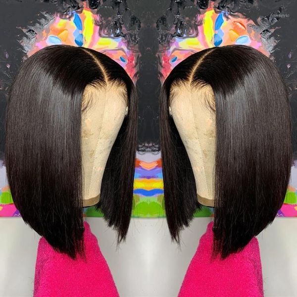 middle part natural black human hair lace frontal wigs with hairline short bob wig for women summer1, Black;brown
middle part natural black human hair lace frontal wigs with hairline short bob wig for women summer1, Black;brown