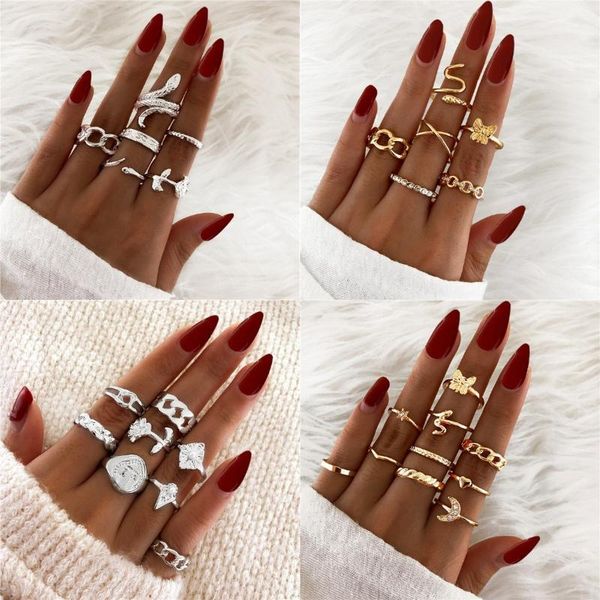 wedding rings 2021 retro golden snake for women men's fashion silver color geometry cross rose moon chain ring jewelry gift, Slivery;golden
wedding rings 2021 retro golden snake for women men's fashion silver color geometry cross rose moon chain ring jewelry gift, Slivery;golden