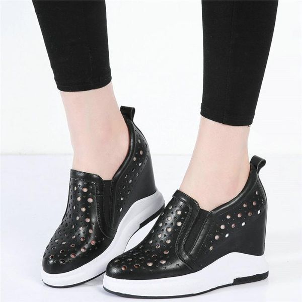 dress shoes breathable casual women genuine leather wedges high heel platform pumps female summer round toe fashion sneakers, Black
dress shoes breathable casual women genuine leather wedges high heel platform pumps female summer round toe fashion sneakers, Black