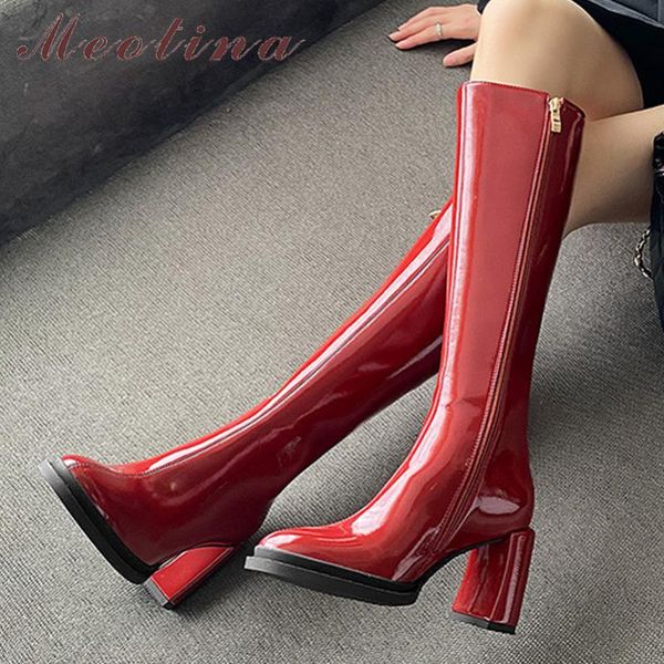 boots meotina women patent leather riding thick high heel shoes knee round toe zipper lady 2021 autumn 42 red beige, Black
boots meotina women patent leather riding thick high heel shoes knee round toe zipper lady 2021 autumn 42 red beige, Black