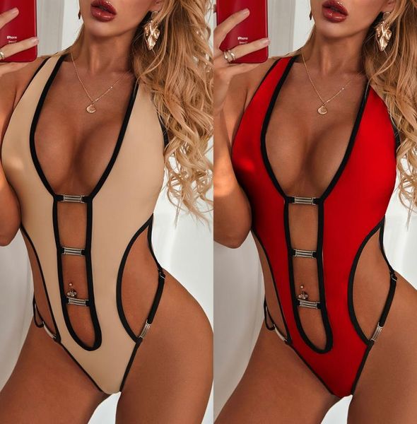 women's swimwear 2021 swimsuit one piece bikini set solid color metal buckle beach wear swimming clothing summer, White;black
women's swimwear 2021 swimsuit one piece bikini set solid color metal buckle beach wear swimming clothing summer, White;black