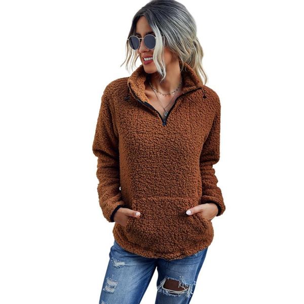women's hoodies & sweatshirts autumn / winter 2021 solid color plush soft warm pullover stand collar zipper sweatshirt casual coat rz*, Black
women's hoodies & sweatshirts autumn / winter 2021 solid color plush soft warm pullover stand collar zipper sweatshirt casual coat rz*, Black