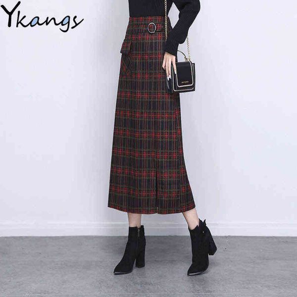 vintage high waist plaid skirt women's winter warm wool long pencil skirt female korean style elegant ladies office midi skirt 211120, Black
vintage high waist plaid skirt women's winter warm wool long pencil skirt female korean style elegant ladies office midi skirt 211120, Black