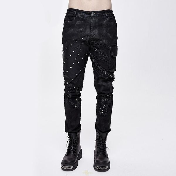 devil fashion punk trousers men black long pants rivets metal buckets decoration casual men's
devil fashion punk trousers men black long pants rivets metal buckets decoration casual men's