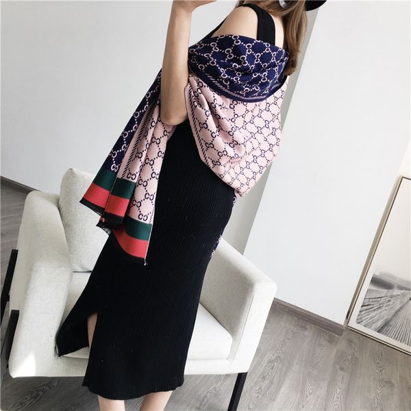 tippet muffler scarf style classic letter double-sided printing imitation cashmere scarf women's thickened warm shawl in autumn and win, Blue;gray
tippet muffler scarf style classic letter double-sided printing imitation cashmere scarf women's thickened warm shawl in autumn and win, Blue;gray